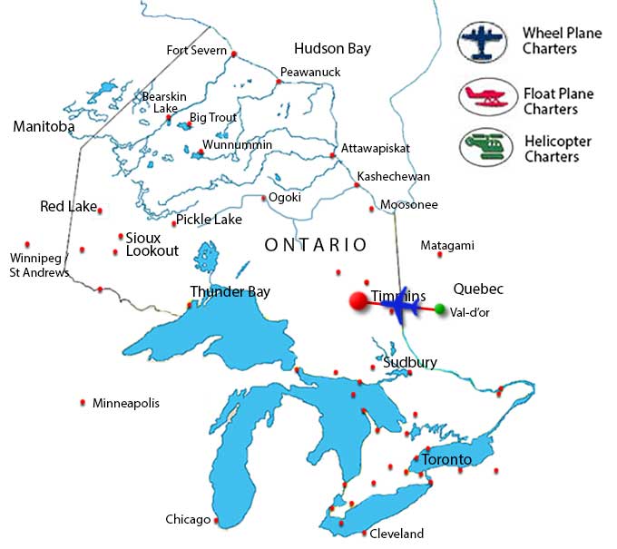 Charter Flights To Timmins Ontario